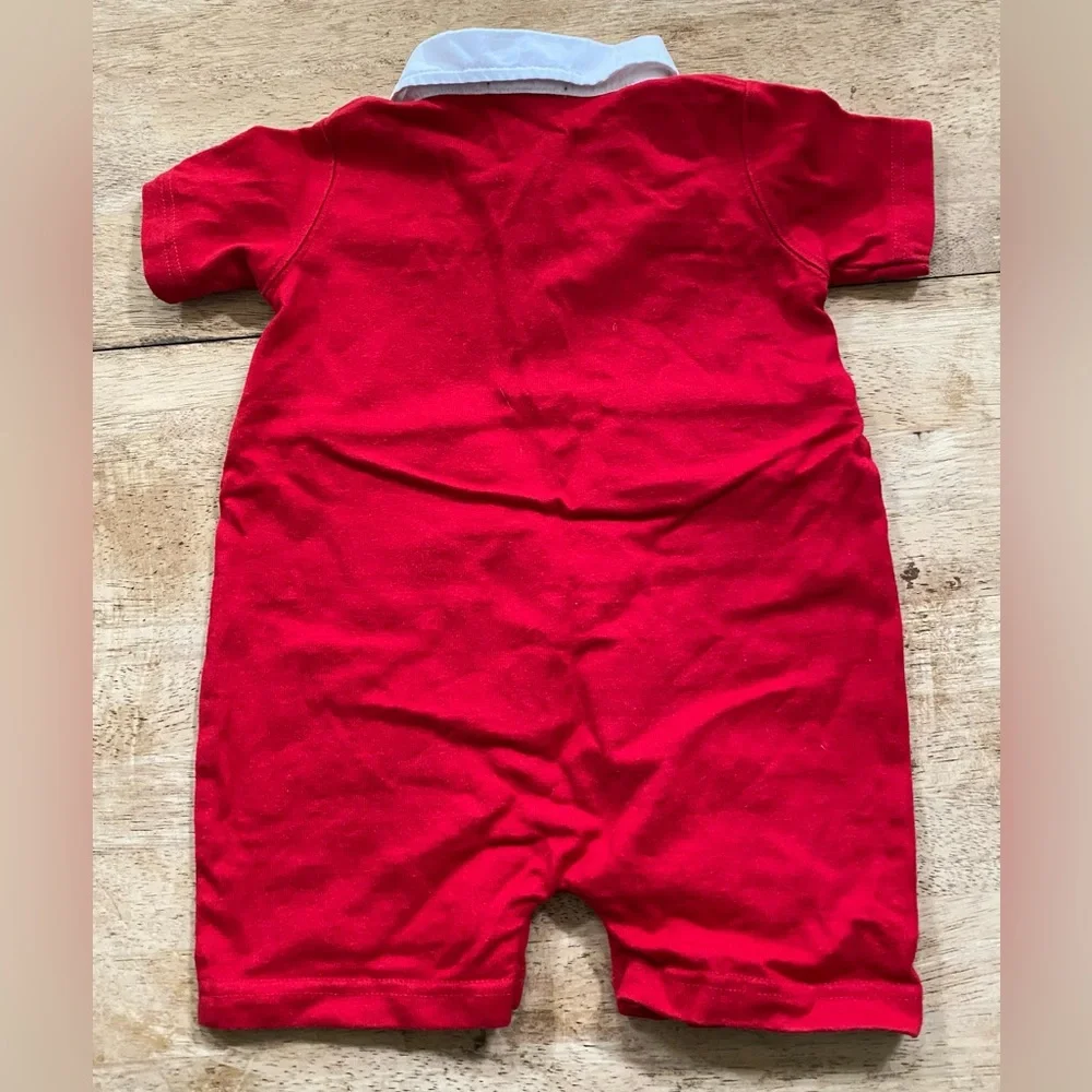 Vintage Polo Ralph Lauren Infant Sz‎ S (3-6 m) Red/Royal Blue Rugby Shortall